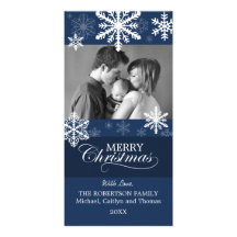 Snowflakes Christmas Photo Card
