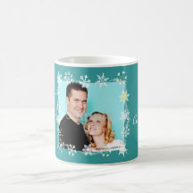 Snowflakes Frame Personalised Photo Mug