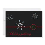 Snowflakes Monogram Holiday Invitation