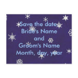 Snowflakes on blue, Save the date, postcards