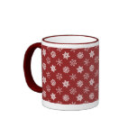 Snowflakes on Red Holiday Mug