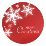 Snowflakes On Red sticker