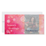 SNOWFLAKES, pink ,fuchsia,white photo cards