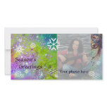 SNOWFLAKES,violet,green,blue,white photo cards