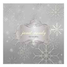 Snowflakes, Winter  Wedding Invitations