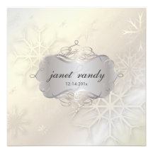 Snowflakes, Winter  Wedding Invitations