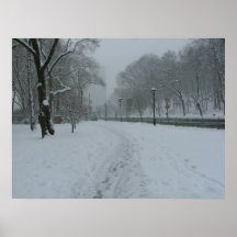 Snowing in New Yok Print