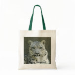 SnowLeopardM002, Snow Leopard Tote Bags