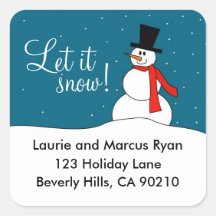 Snowman Address Labels Stickers