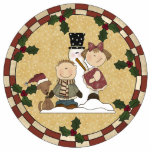 Snowman and Kids Ornament photo sculptures