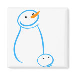Snowman and Steve Sketch Fridge Magnets
