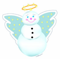 Snowman Angel Ornament Photo Cut Out