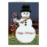 Snowman at the Ballpark Card