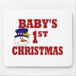 Snowman Baby's 1ST Christmas Mousepad