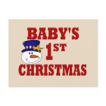Snowman Baby's 1ST Christmas Post Card