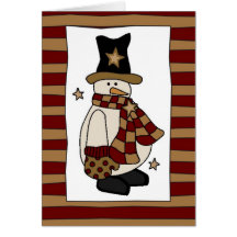 Snowman Black Hat Christmas Card