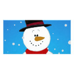 Snowman - Blue photo cards