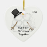 Snowman BRIDE & GROOM First Christmas Together Christmas Ornament