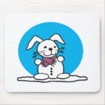 snowman bunny mouse pad