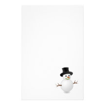 Snowman cartoon stationery