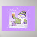 Snowman Cheers Poster template