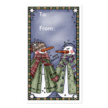 Snowman Christmas Gift Tag business cards