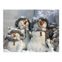 Snowman Christmas Post Cards