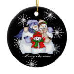 Snowman Christmas Snowflakes Ornament