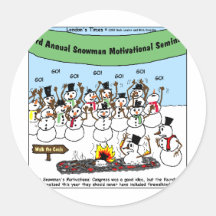 Snowman Convention Funny Christmas Gifts & Tees Stickers