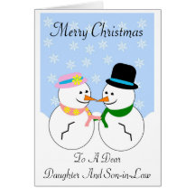 Snowman Daughter And Son In Law Christmas Card