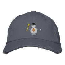 Snowman embroidered hats
