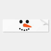 Snowman Face Bumper Stickers