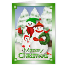 Snowman Family Christmas Greeting Card