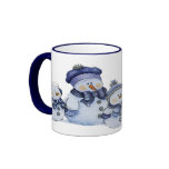 snowman family mug