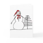 Snowman Feather Tree cards