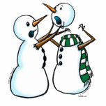snowman fight photo sculptures