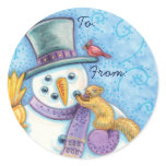 Snowman Gift Tags - Blue stickers