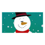 Snowman - Green photo cards