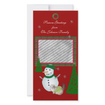Snowman Greetings with Cat
