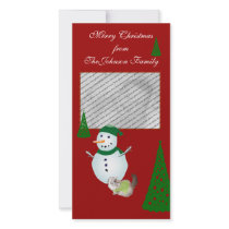 Snowman Greetings with Cat