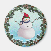 SNOWMAN & HATS by SHARON SHARPE Fridge Magnets