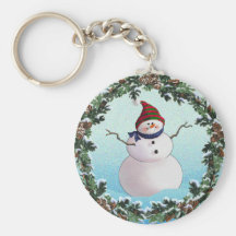 SNOWMAN & HATS by SHARON SHARPE Key Chain