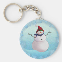 SNOWMAN & HATS by SHARON SHARPE Keychain