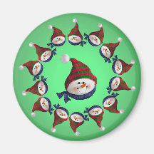 SNOWMAN HATS on HAT by SHARON SHARPE Magnets