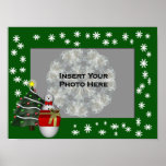 Snowman Holiday Frame Add Photo Poster Print