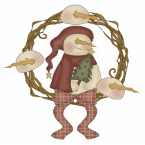 Snowman Holiday Wreath Ornament Photo Cutouts