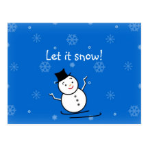 Snowman in the Snow Post Card
