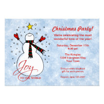 Snowman Joy Party Invitation