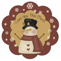 Snowman Love Ornament Photo Cut Out
