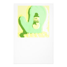 Snowman Mitten Customized Stationery